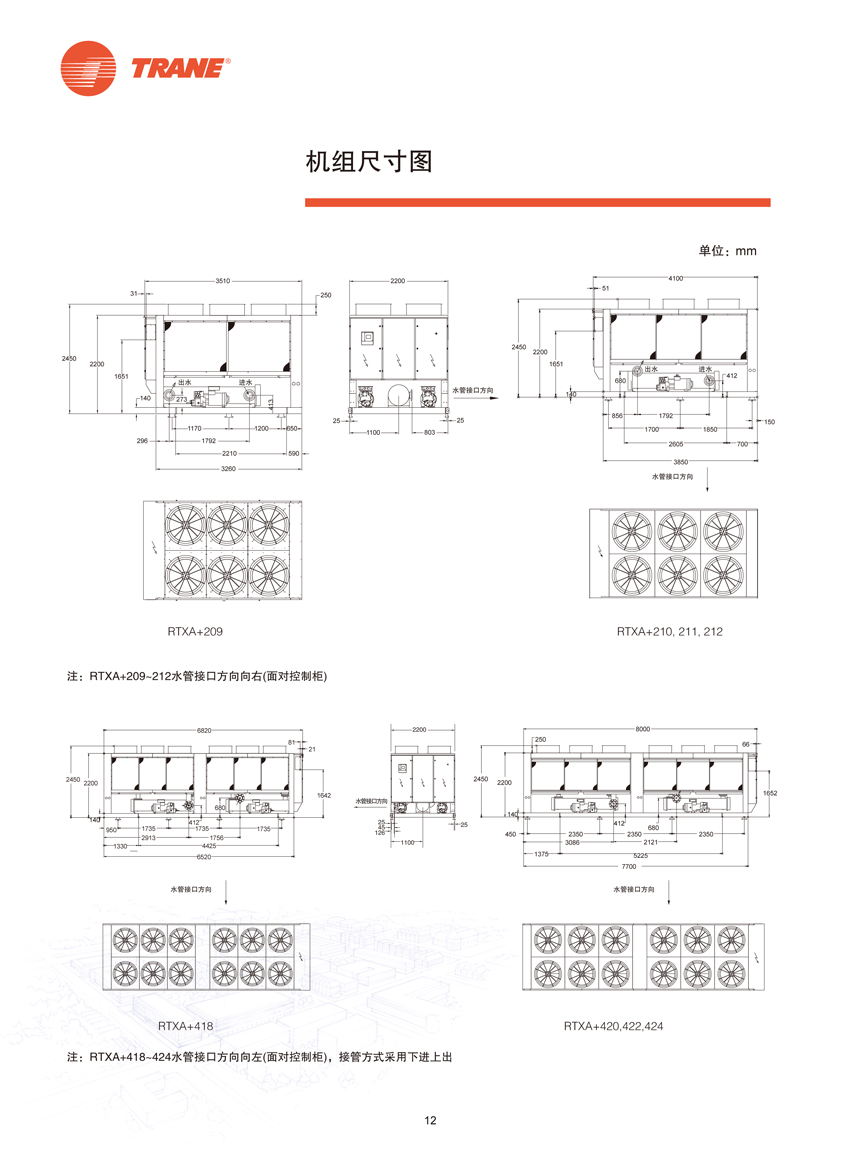 機(jī)組尺寸圖 機(jī)組尺寸圖