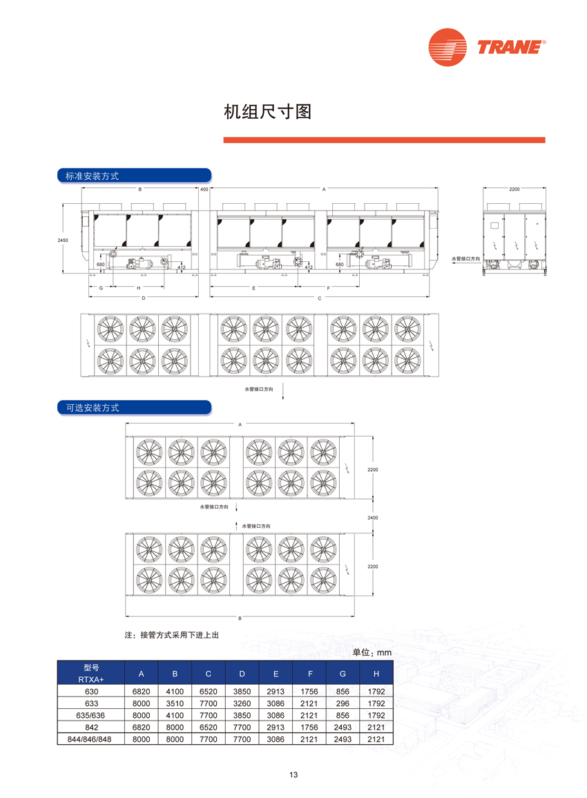 機(jī)組尺寸圖 機(jī)組尺寸圖